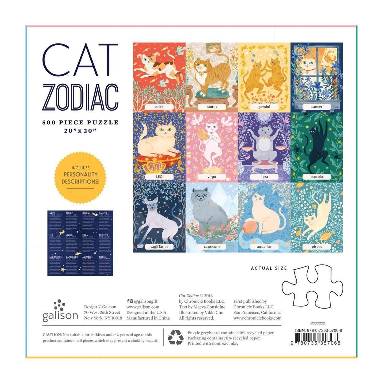 Galison Cat Zodiac  - katten sterrenbeelden puzzel