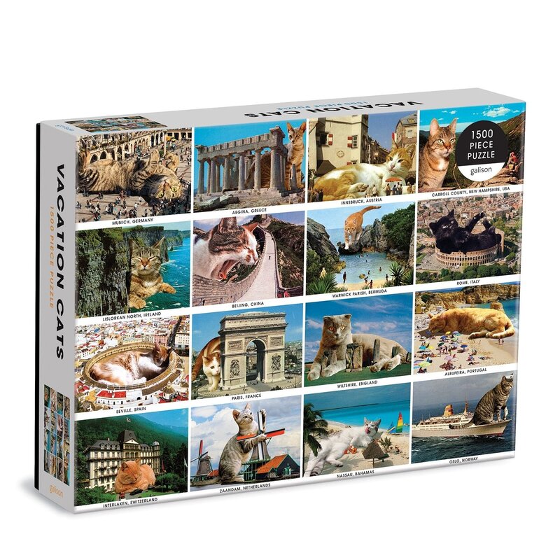 Galison Vacation Cats - puzzel met katten op beroemde bestemmingen