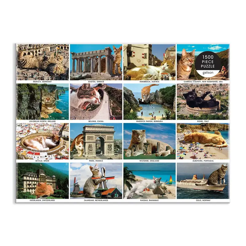 Galison Vacation Cats - puzzel met katten op beroemde bestemmingen