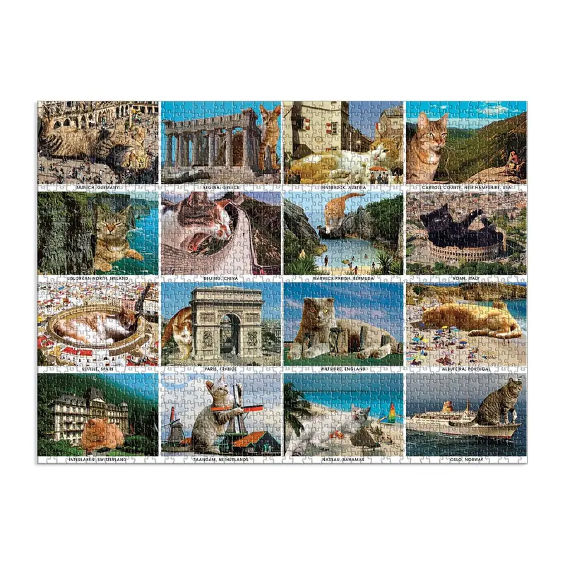 Galison Vacation Cats - puzzel met katten op beroemde bestemmingen