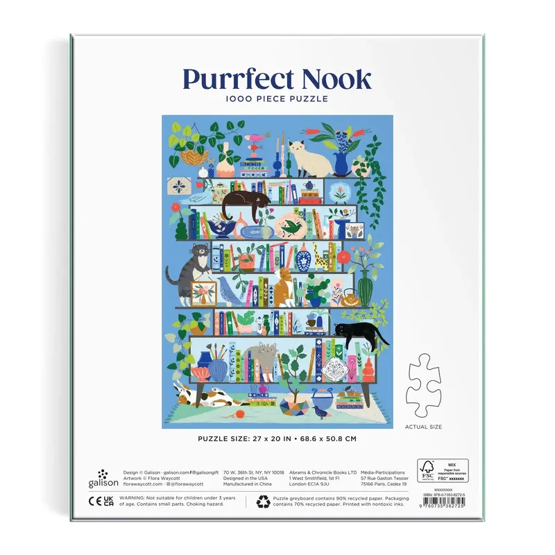 Galison Purrfect Nook kattenpuzzel – 1000 stukjes