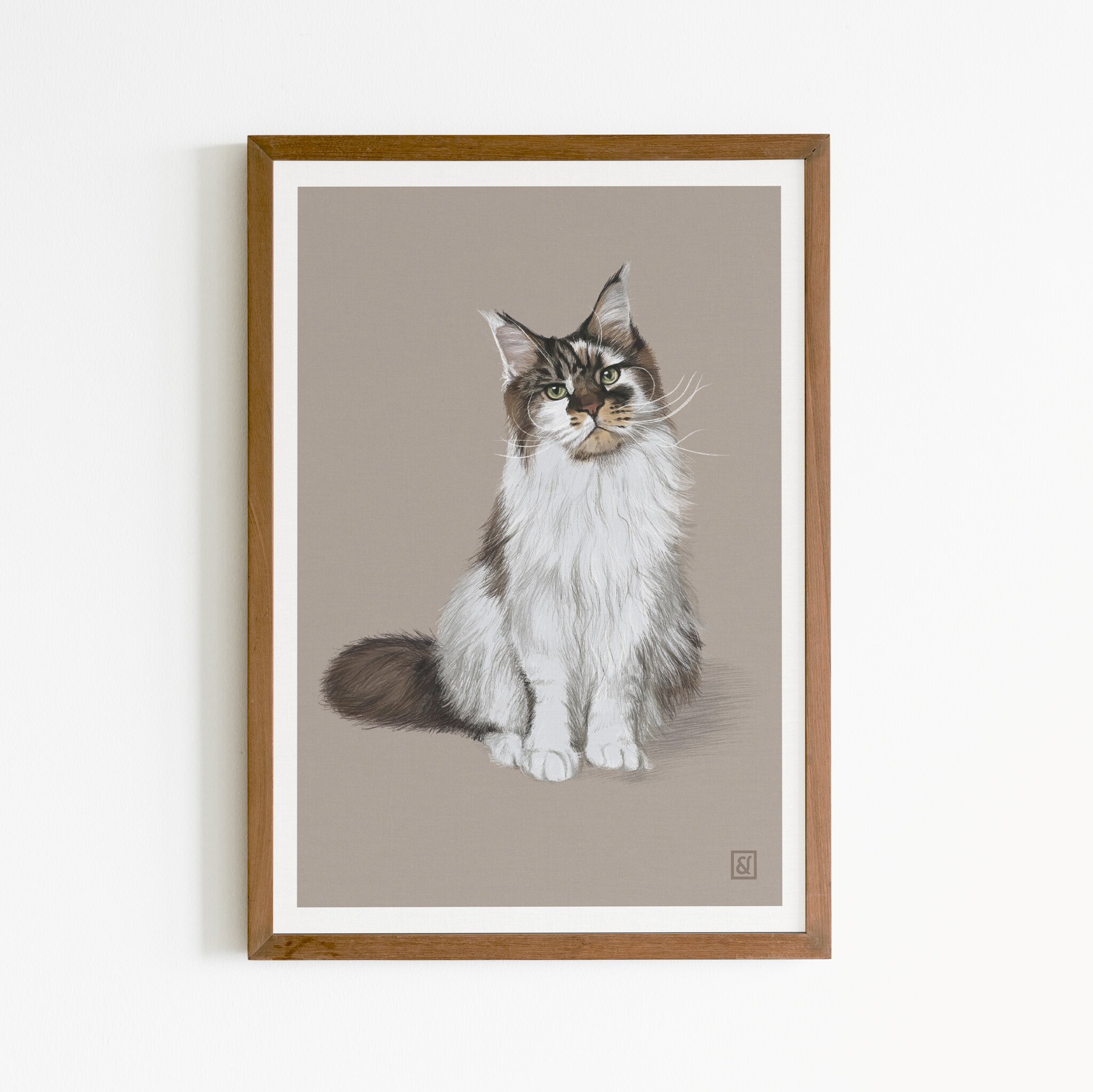 Kat & Handgetekend portret van je kat