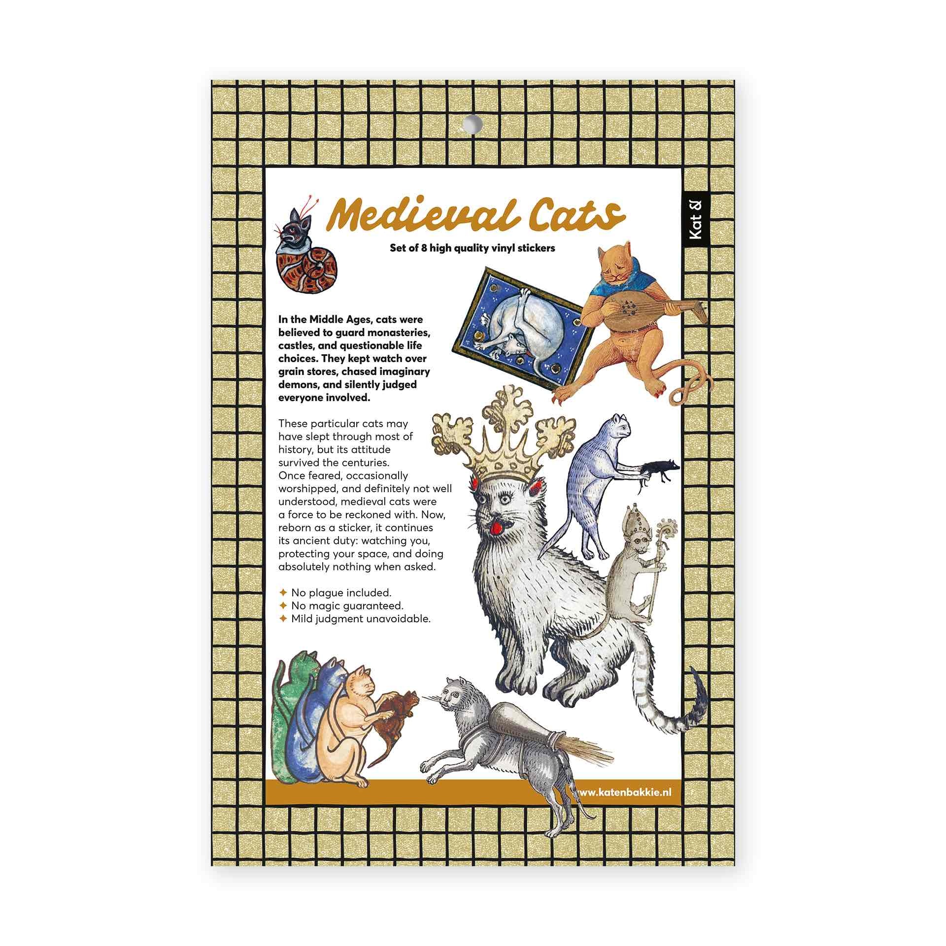Kat & Kat & Medieval Cats – set met 8 vinylstickers