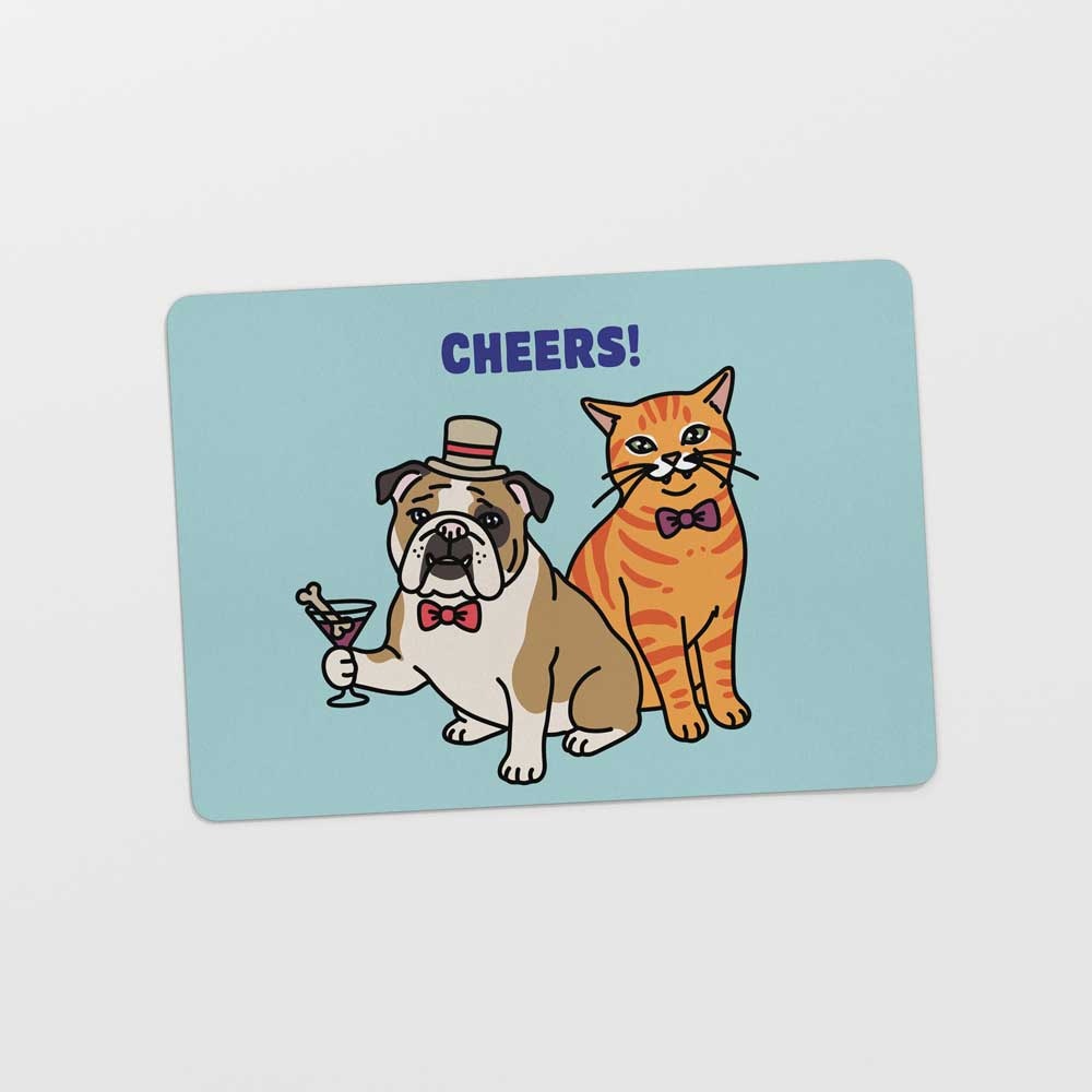 Kat & Ansichtkaart 'Cheers'