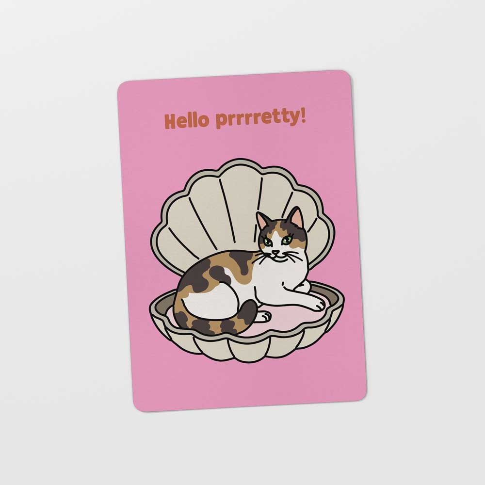 Kat & Ansichtkaart 'Hello prrretty'