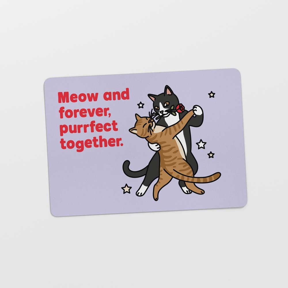 Kat & Ansichtkaart 'Meow and forever'