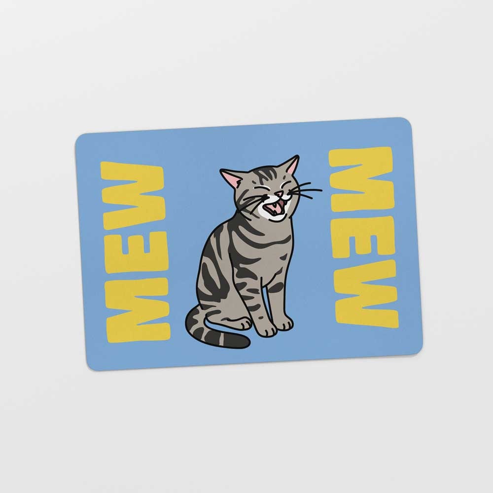 Kat & Ansichtkaart 'Mew Mew'