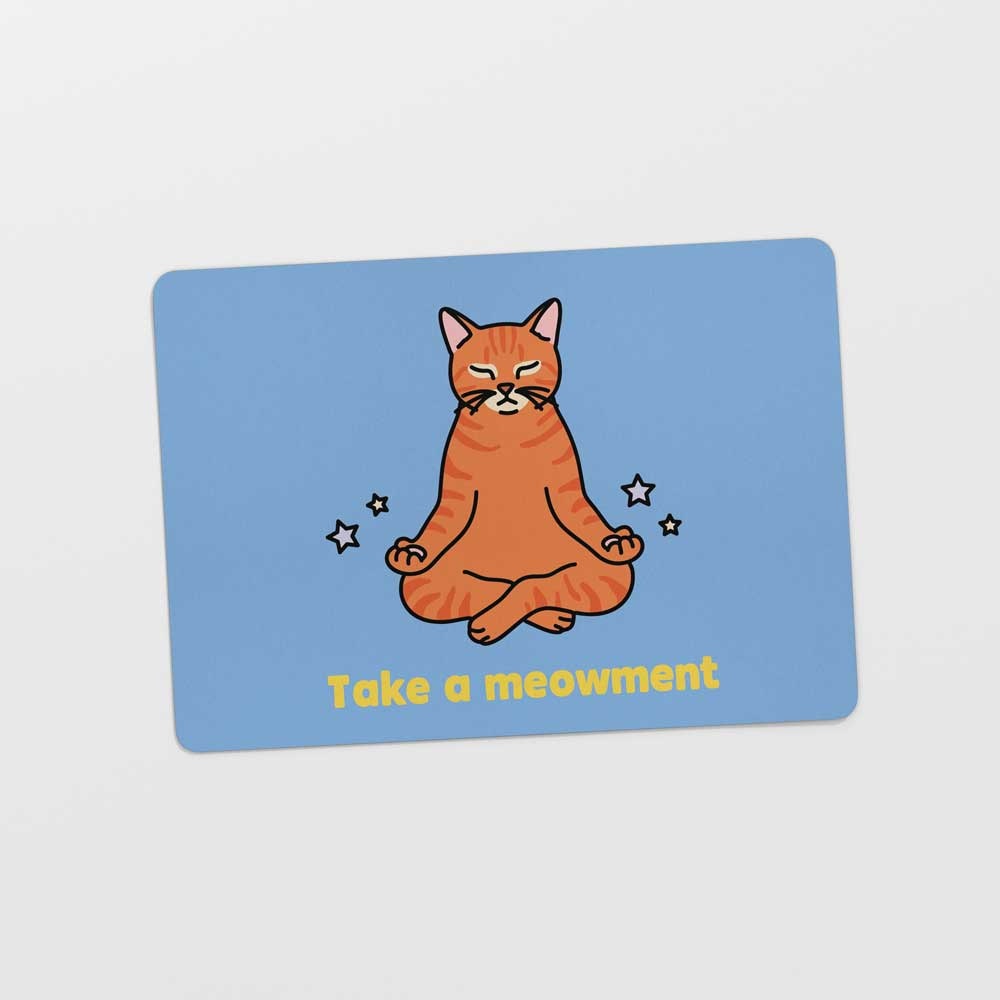 Kat & Ansichtkaart 'Take a meowment'