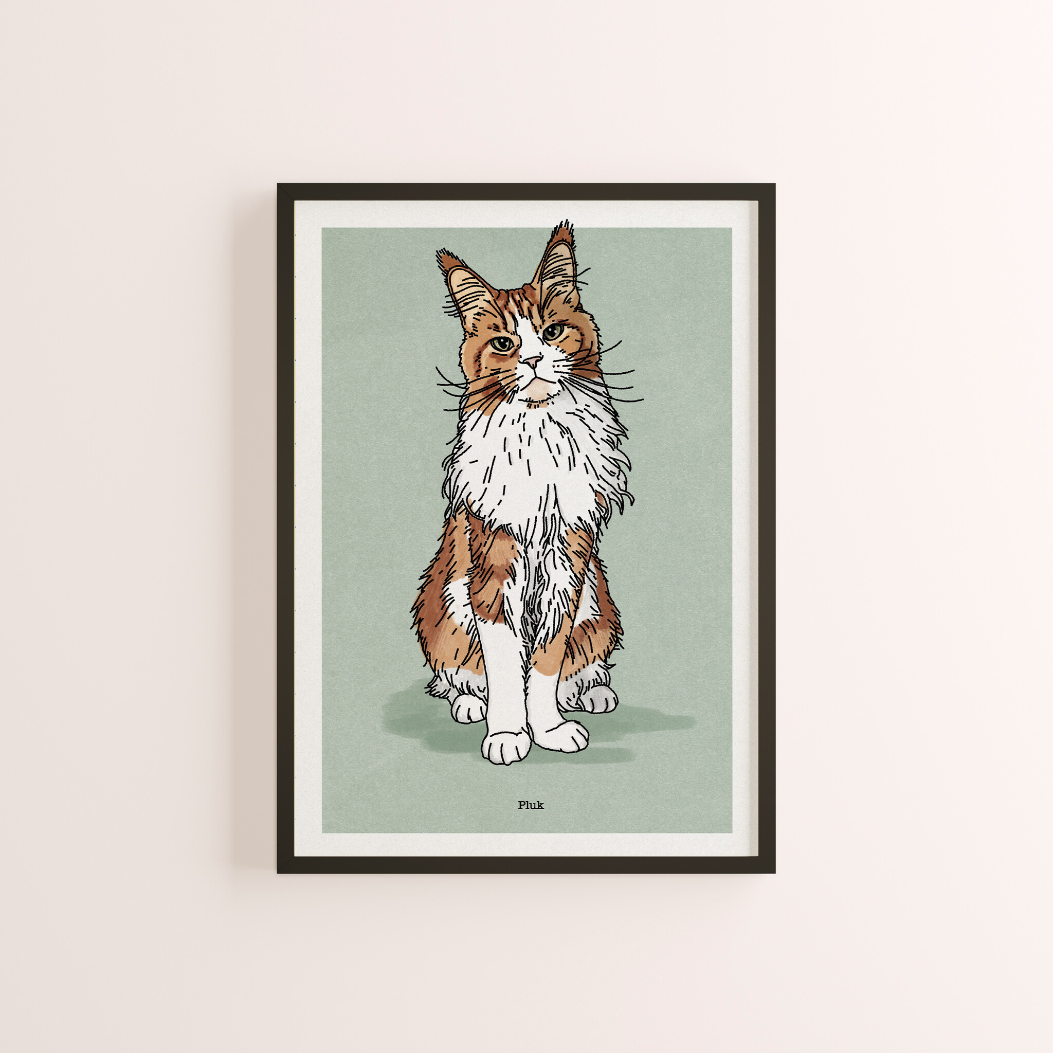 Kat & Handgetekende illustratie in markerstijl van je kat