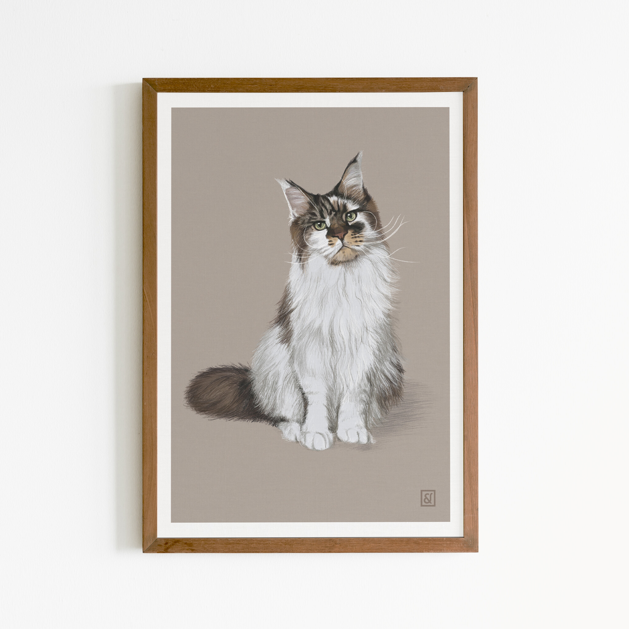 Kat & Handgetekend portret in potlood van je kat