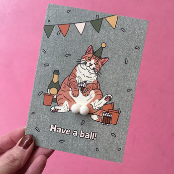 Kat & Wenskaart 'Have a ball!'