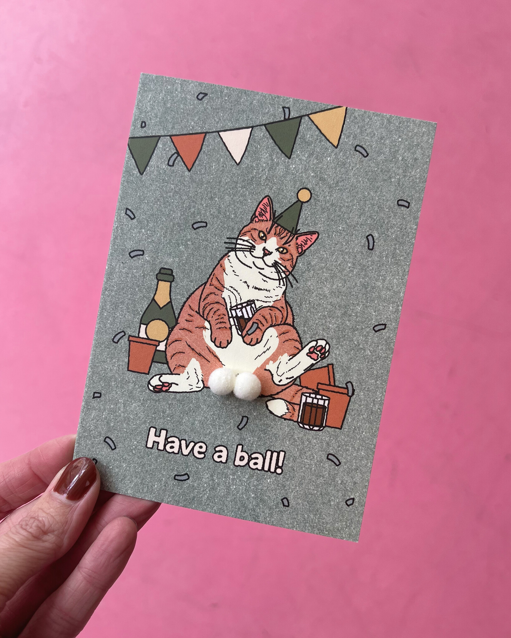 Kat & Wenskaart 'Have a ball!'