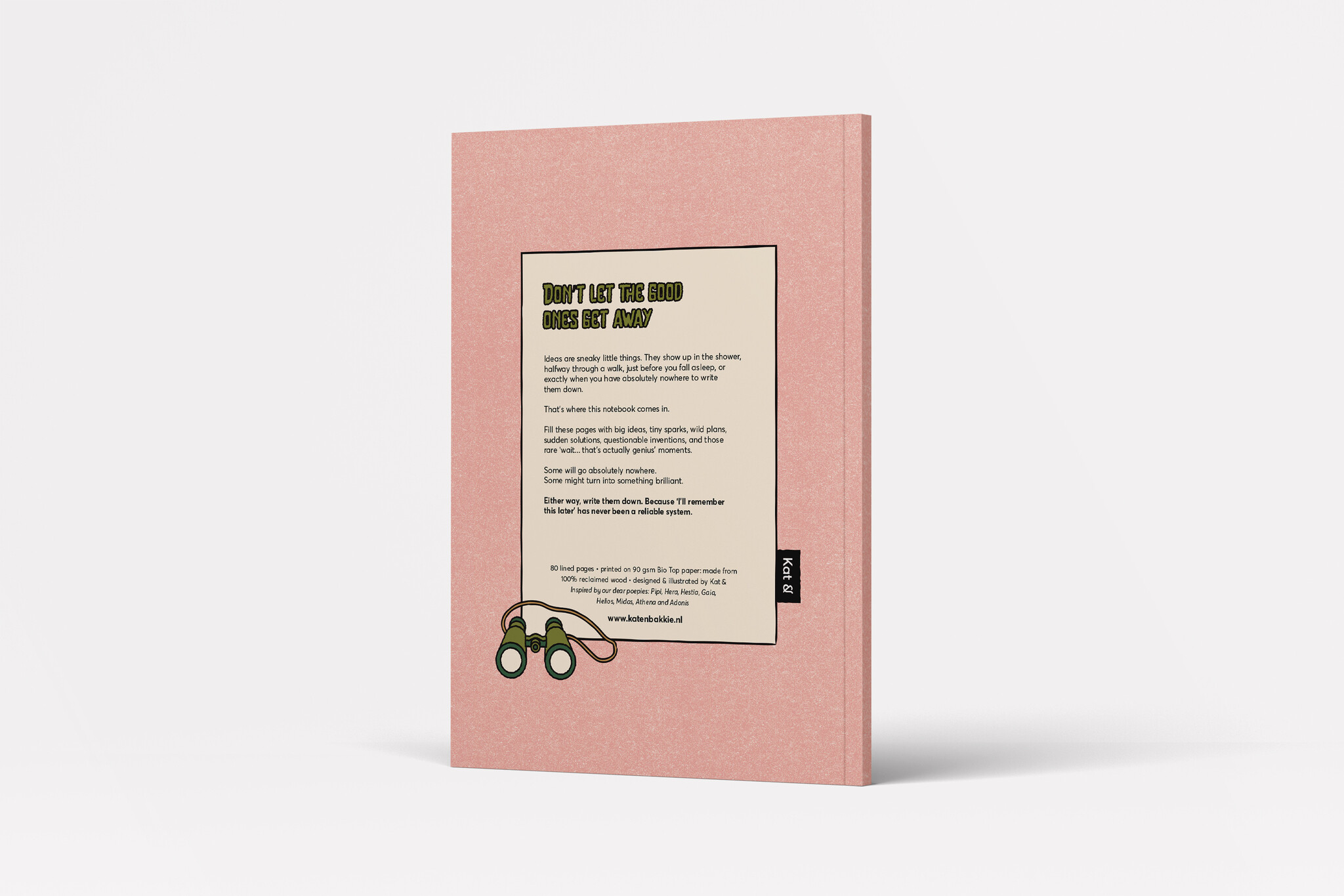 Kat & Kat & notitieboekje 'Ideas Worth Chasing'