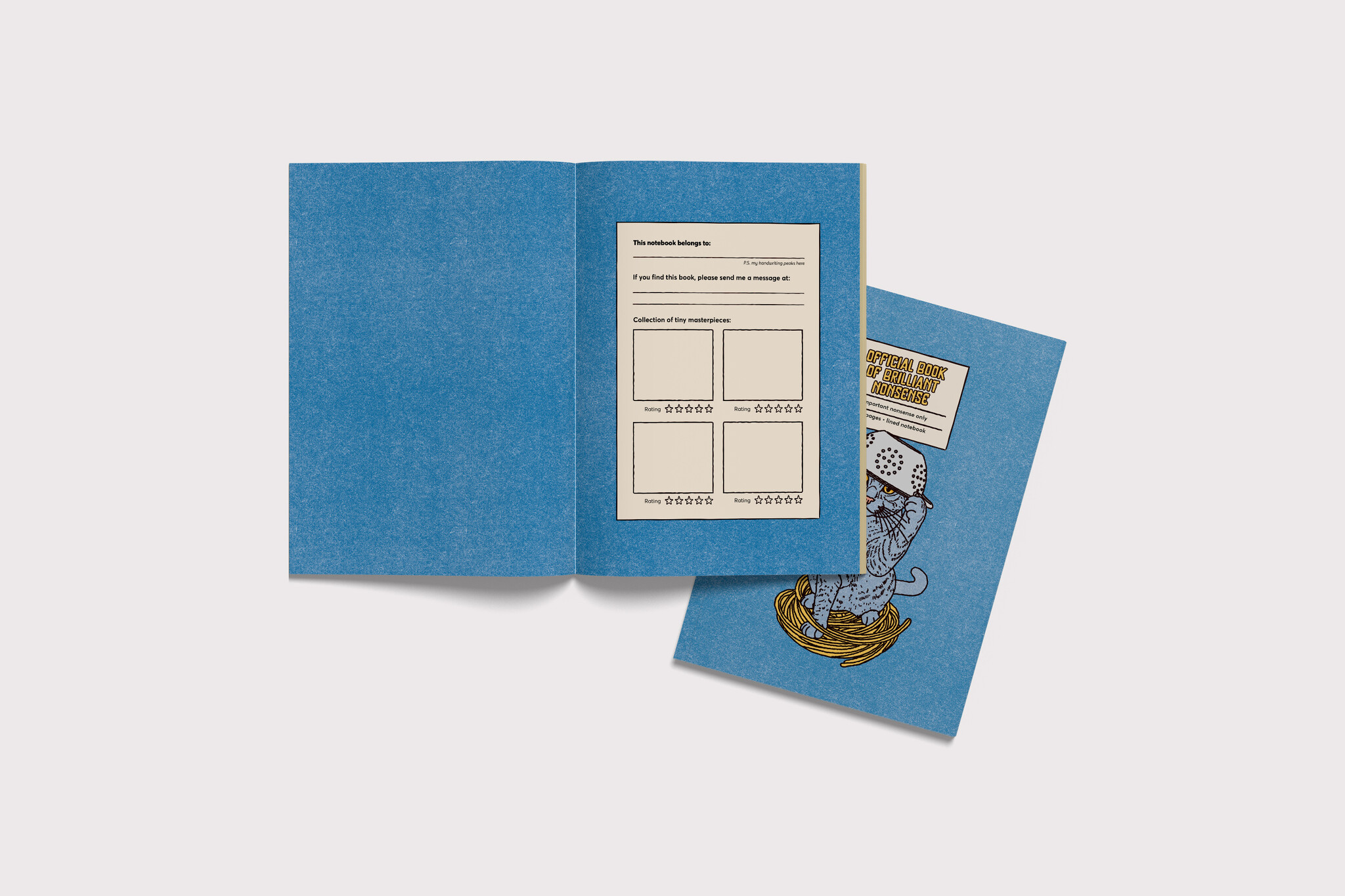 Kat & Kat & notitieboekje 'Official Book of Brilliant Nonsense'