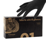 Piranha Black Nitrile Gloves - M