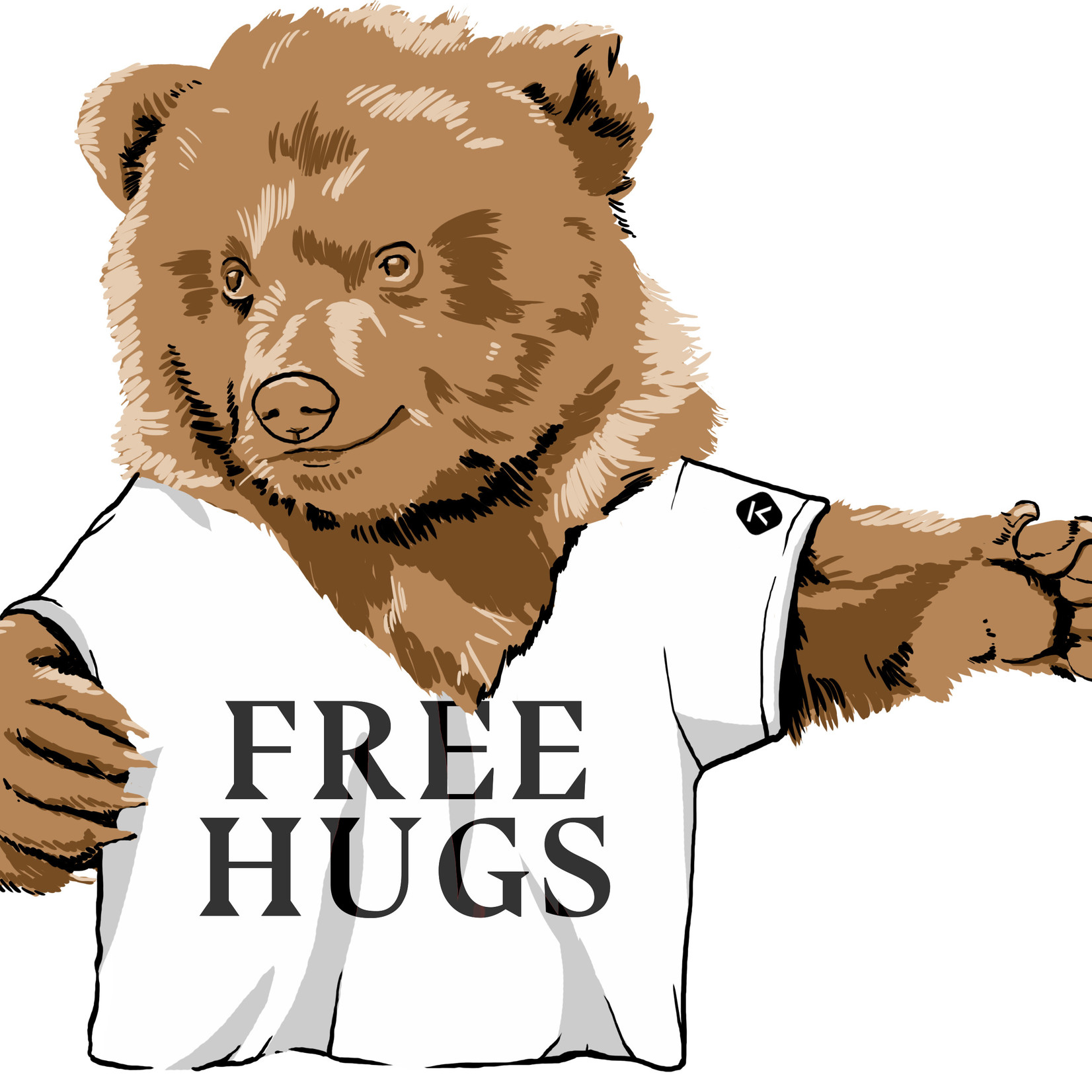 Asanca Asanca Hoodie free hugs grey