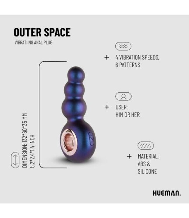 Hueman - Outer Space Vibrerende Buttplug