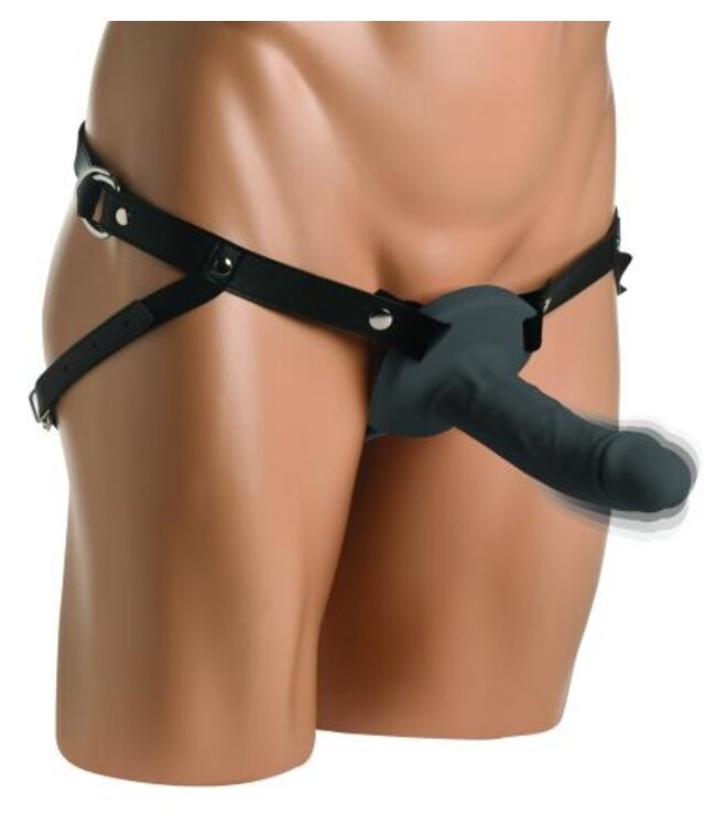 Realistische Vibrerende Siliconen Penis Sleeve - Zwart