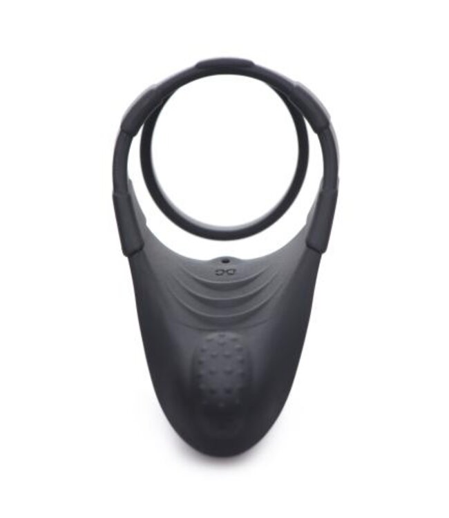 Vibrating Taint Stim Cock Ring - Zwart