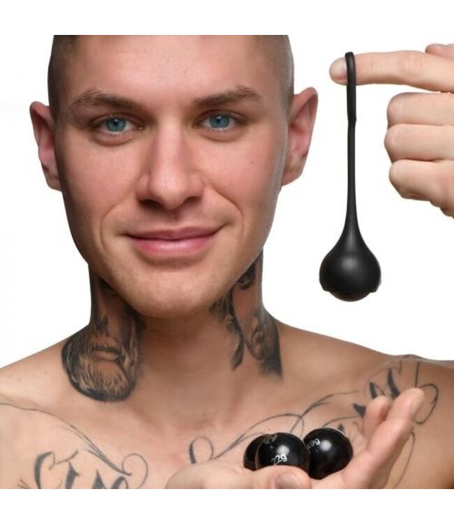 Cock Dangler Siliconen Penishanger Met Gewichten - Zwart