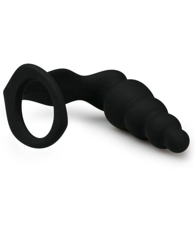 Cockring Met Geribbelde Buttplug