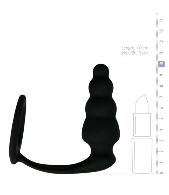 Cockring Met Geribbelde Buttplug