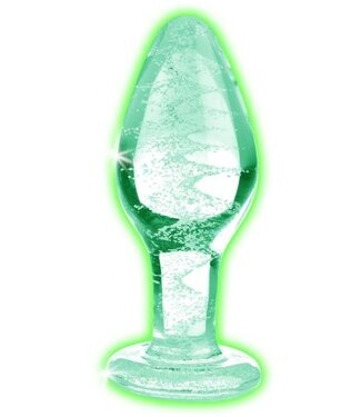 Booty Sparks Glow-in-the-Dark Anaalplug Van Glas - Medium