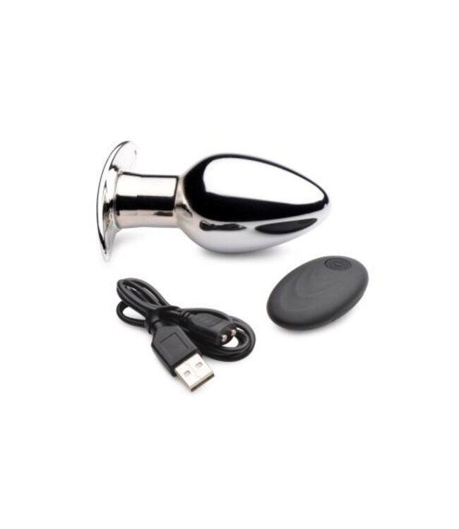 Chrome Blast Oplaadbare Buttplug Met Afstandsbediening - Groot