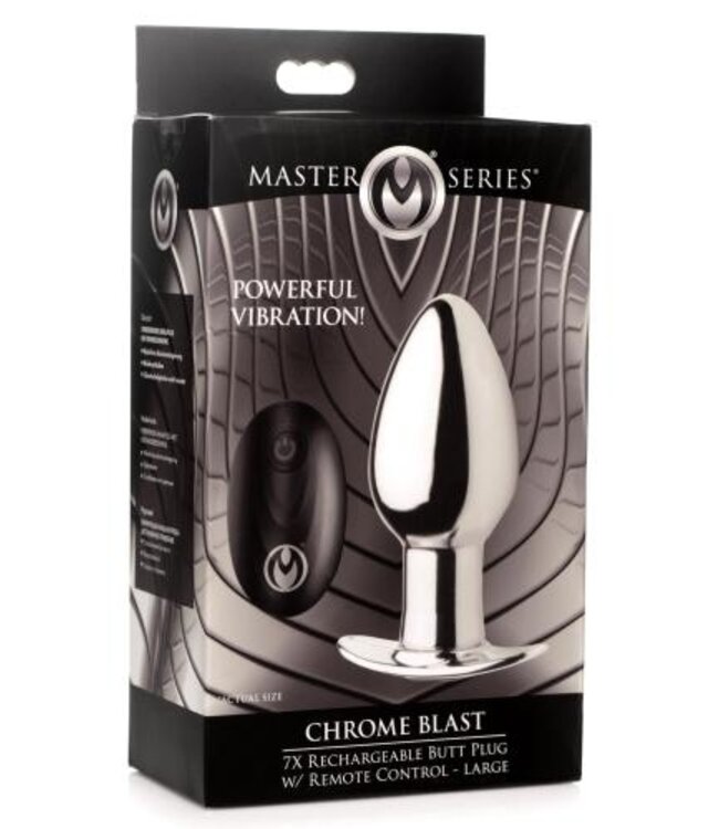 Chrome Blast Oplaadbare Buttplug Met Afstandsbediening - Groot