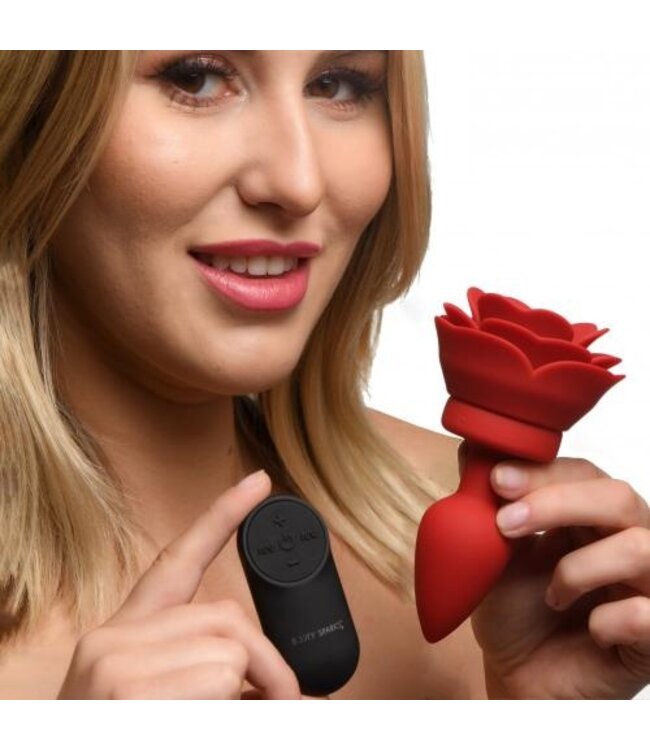 Vibrerende Rose Anaalplug met Afstandsbediening - Large