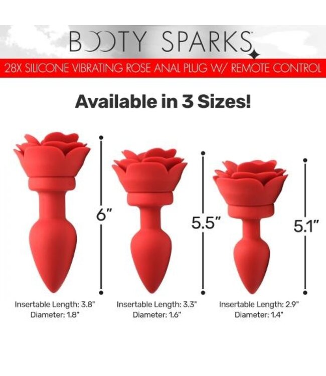 Vibrerende Rose Anaalplug met Afstandsbediening - Large