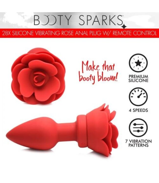 Vibrerende Rose Anaalplug met Afstandsbediening - Large