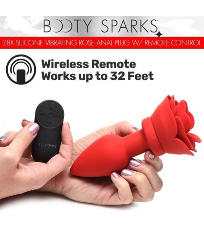 Vibrerende Rose Anaalplug met Afstandsbediening - Large