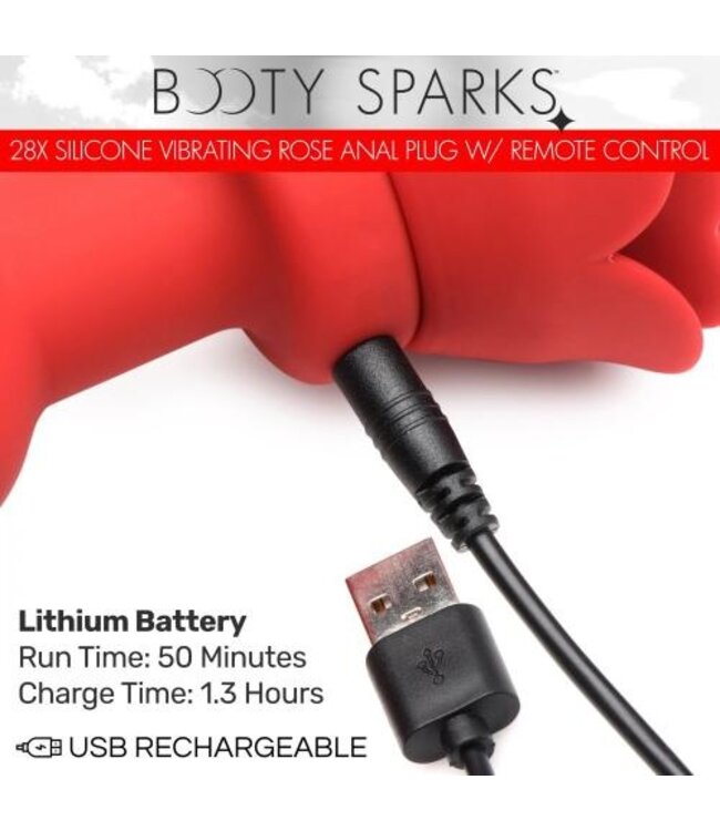 Vibrerende Rose Anaalplug met Afstandsbediening - Large