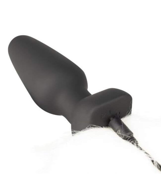 Vibrerende Anaal Plug Met Vossenstaart - Wit