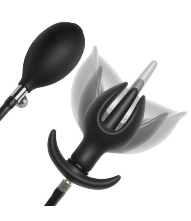 Opblaasbare Siliconen Anaal Plug - Zwart