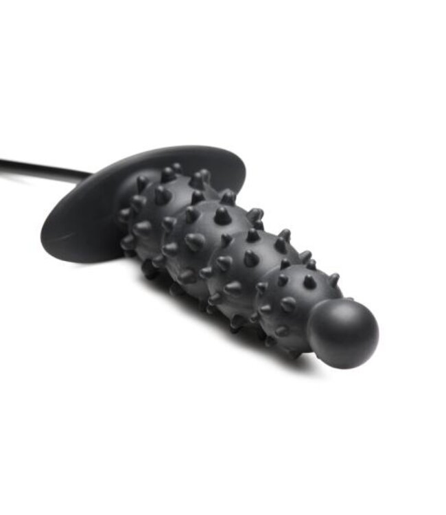 Geribbelde Opblaasbare Anaalplug - Zwart