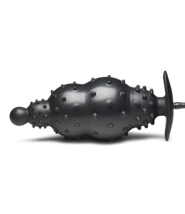 Geribbelde Opblaasbare Anaalplug - Zwart