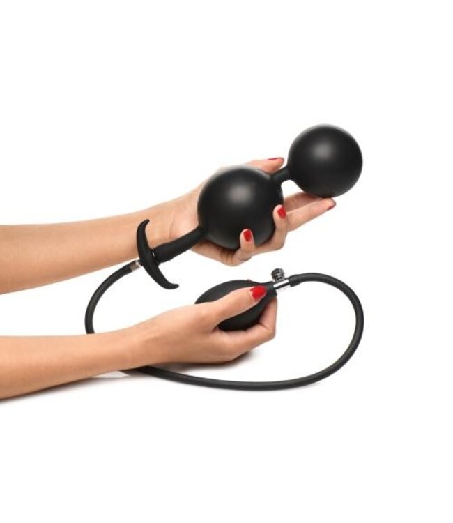 Opblaasbare Siliconen Anaal Plug - Zwart