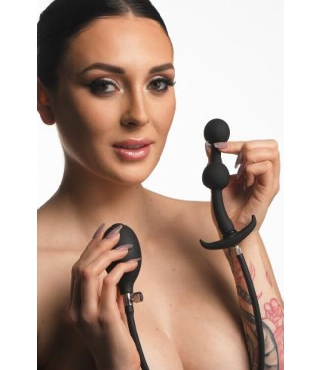 Opblaasbare Siliconen Anaal Plug - Zwart