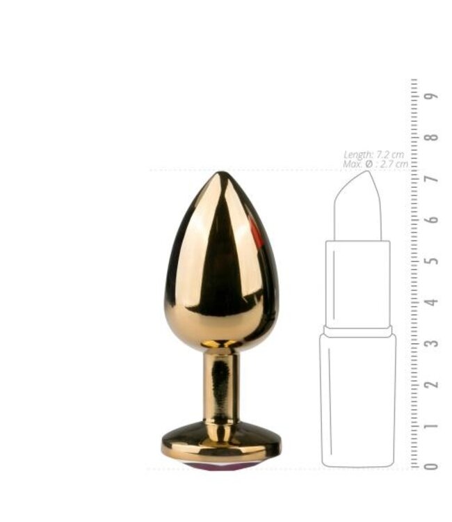 Goudkleurige Buttplug Met Ronde Roze Steen