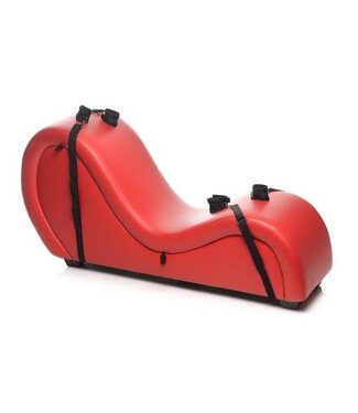 Master Series Kinky Seks Sofa Met Boeien en Positie Kussens - Zwart/Rood