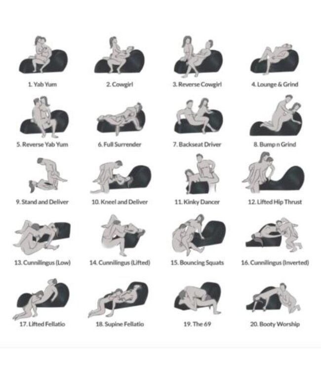 Kinky Seks Sofa Met Boeien en Positie Kussens - Zwart/Rood