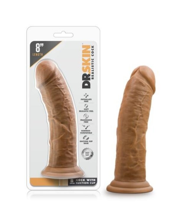 Dr. Skin - Realistische Dildo Met Zuignap 20 cm - Mocha