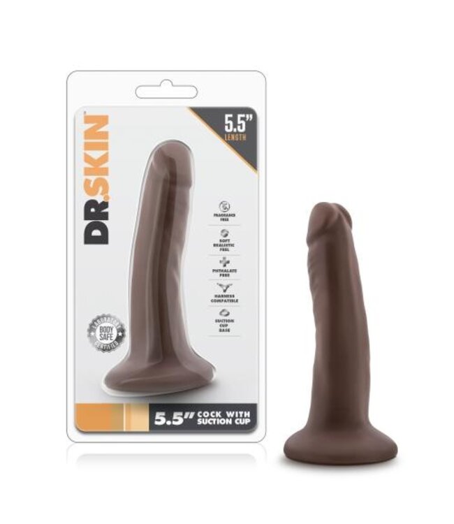 Dr. Skin - Realistische Dildo Met Zuignap 14 cm - Chocolate