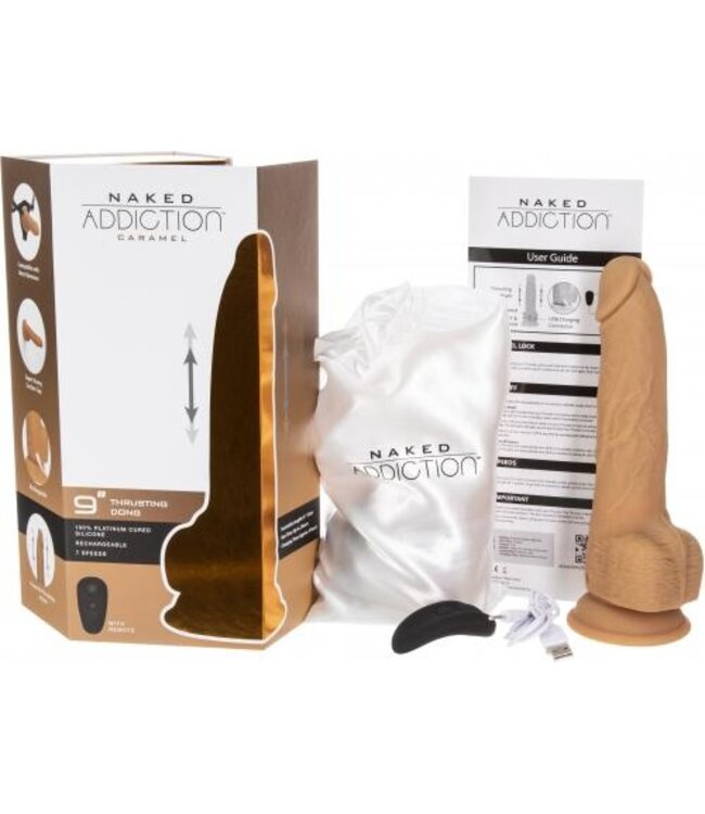 Naked Addiction - Realistische Stotende Dildo met Afstandsbediening - 23 cm