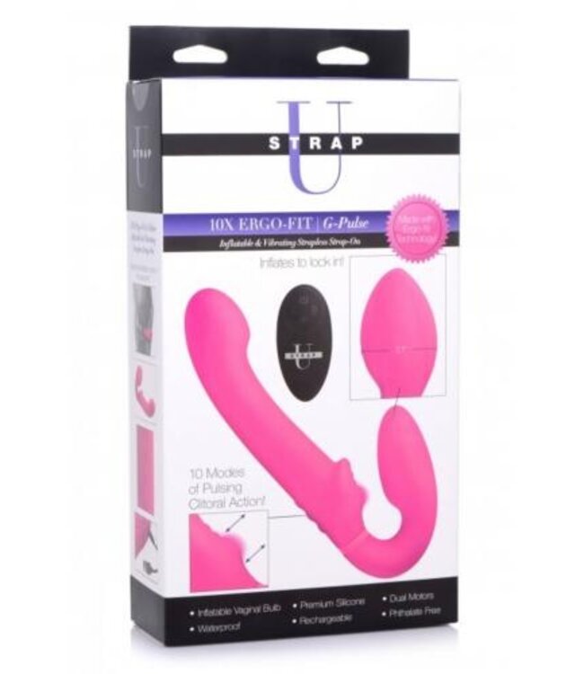 G-Pulse Vibrerende Strapless Strap-On Vibrator Met Afstandsbediening - Roze
