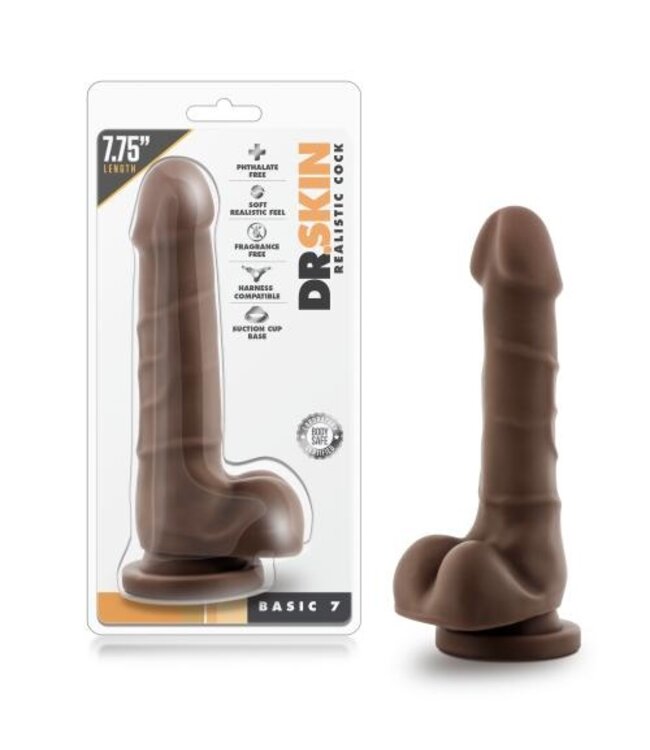 Dr. Skin - Realistische Dildo Met Zuignap 20 cm - Chocolate