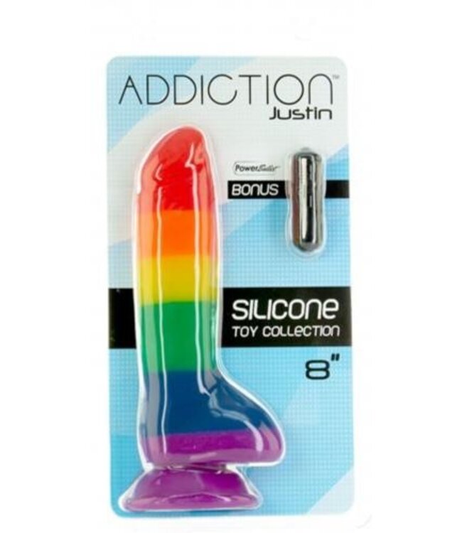 Addiction - Justin Rainbow Siliconen Dildo - 19 cm