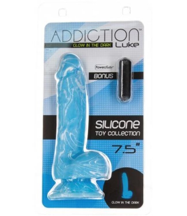 Addiction - Luke Glow In The Dark Dildo - 18 cm